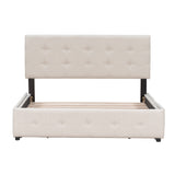 Queen Size Upholstered Storage Platform Bed with Tufted Headboard&4 Drawers