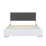 Queen Size Velvet Bed with LED Light and Headboard