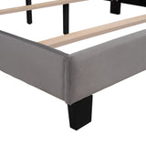 Queen Size Velvet Upholstered Platform Bed