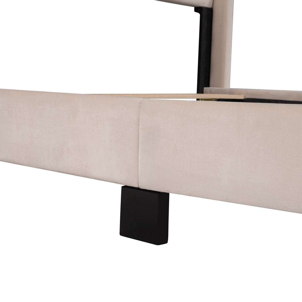 Queen Size Velvet Upholstered Platform Bed