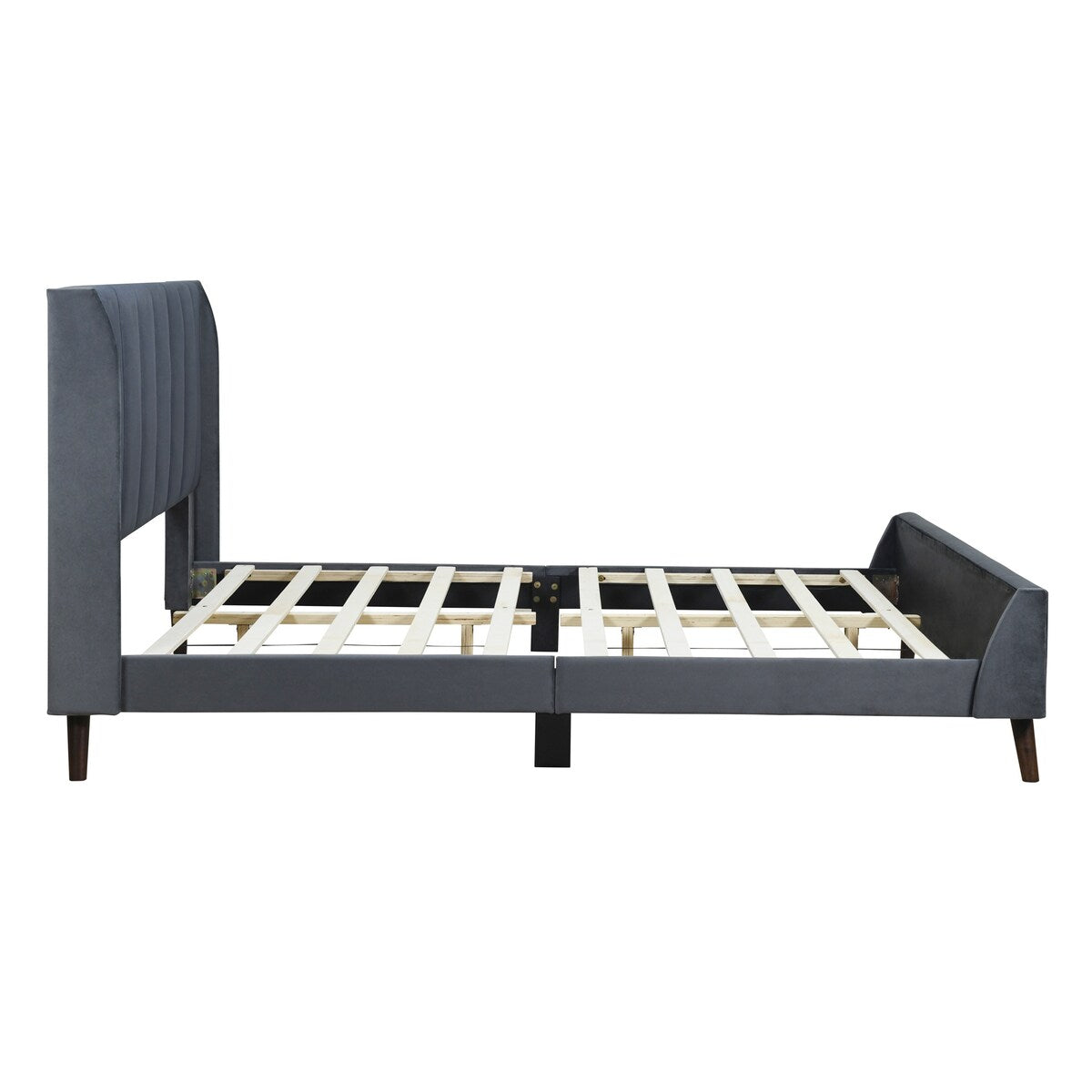 Queen Size Velvet Upholstered Platform Bed