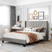 Queen Size Velvet Upholstered Platform Bed
