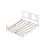 Queen Size Wood Platform Bed with Gourd Shaped Headboard and Footboard
