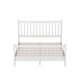 Queen Size Wood Platform Bed with Gourd Shaped Headboard and Footboard