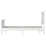 Queen Size Wood Platform Bed with Gourd Shaped Headboard and Footboard