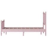 Queen Size Wood Platform Bed with Gourd Shaped Headboard and Footboard