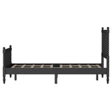 Queen Size Wood Platform Bed with Gourd Shaped Headboard and Footboard