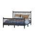 Queen Size Wood Platform Bed with Gourd Shaped Headboard and Footboard