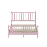 Queen Size Wood Platform Bed with Gourd Shaped Headboard and Footboard