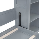 Queen Size Wooden Murphy Bed Wall Bed with Shelves