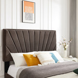 Queen bed with one nightstand, Beautiful line stripe cushion headboard , strong wooden slats + metal legs with Electroplate