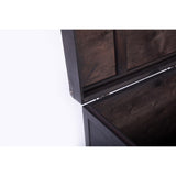 Antique Style Large Dark Wooden Storage Trunk with Lockable Latch