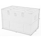 Antique Style Large Dark Wooden Storage Trunk with Lockable Latch