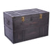 Antique Style Large Dark Wooden Storage Trunk with Lockable Latch