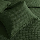 Quilt Set Full Queen Size 3 Piece,Lightweight Soft Coverlet Modern Style Squares Pattern Bedspread Set(1 Quilt,2 Pillow Shams)