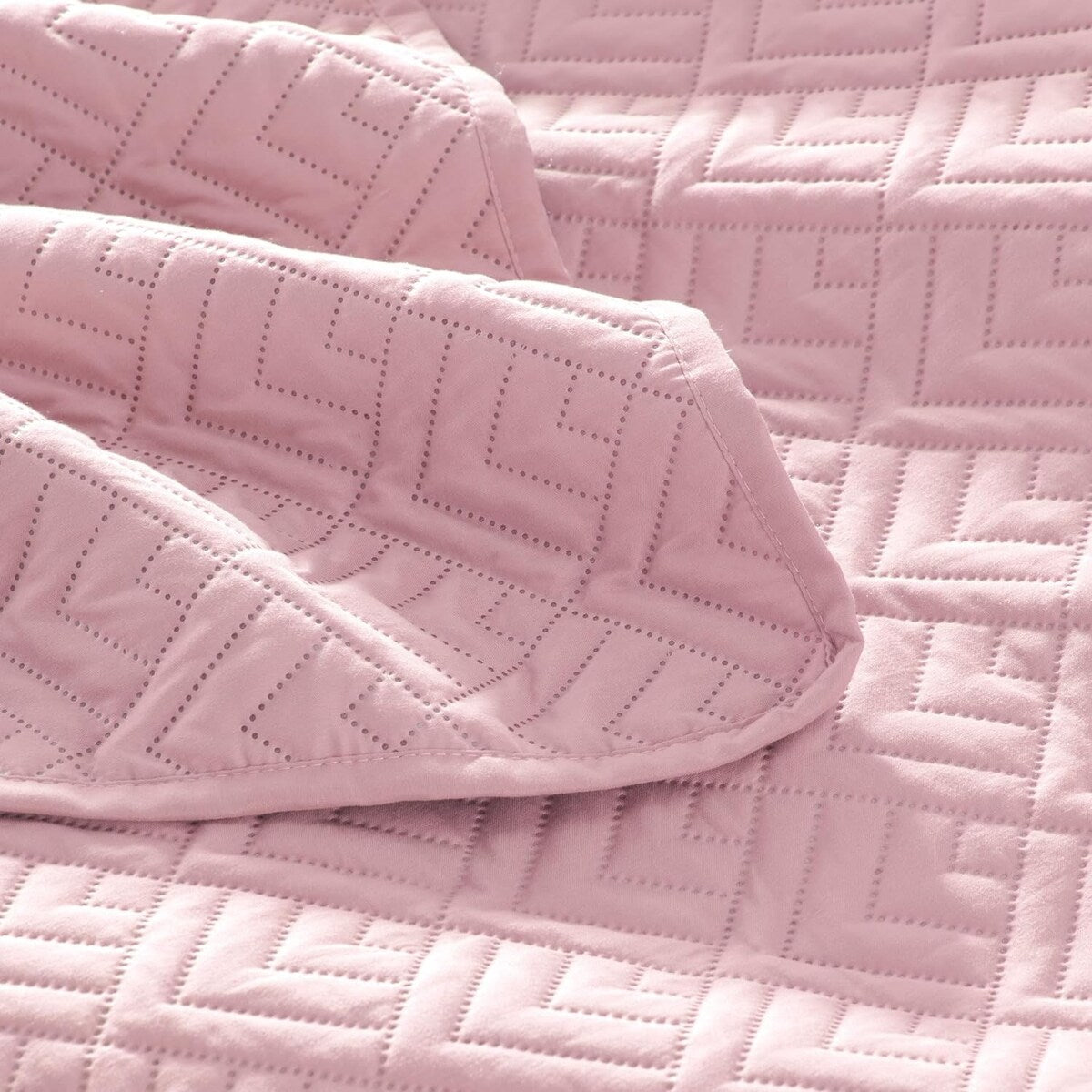Quilt Set Full Queen Size 3 Piece,Lightweight Soft Coverlet Modern Style Squares Pattern Bedspread Set(1 Quilt,2 Pillow Shams)