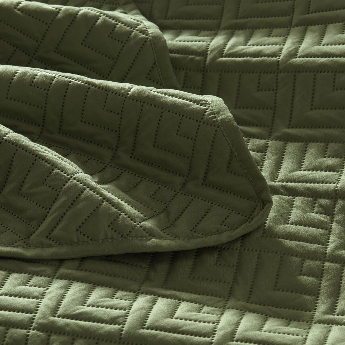 Quilt Set Full Queen Size 3 Piece,Lightweight Soft Coverlet Modern Style Squares Pattern Bedspread Set(1 Quilt,2 Pillow Shams)