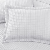 Quilt Set Full Queen Size 3 Piece,Lightweight Soft Coverlet Modern Style Squares Pattern Bedspread Set(1 Quilt,2 Pillow Shams)