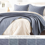 Quilt Set Full Queen Size 3 Piece,Lightweight Soft Coverlet Modern Style Squares Pattern Bedspread Set(1 Quilt,2 Pillow Shams)