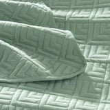 Quilt Set Full Queen Size 3 Piece,Lightweight Soft Coverlet Modern Style Squares Pattern Bedspread Set(1 Quilt,2 Pillow Shams)