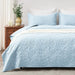 Quilt Set Full Queen Size 3 Piece,Lightweight Soft Coverlet Modern Style Squares Pattern Bedspread Set(1 Quilt,2 Pillow Shams)