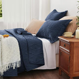Quilt Set Full Queen Size 3 Piece,Lightweight Soft Coverlet Modern Style Squares Pattern Bedspread Set(1 Quilt,2 Pillow Shams)