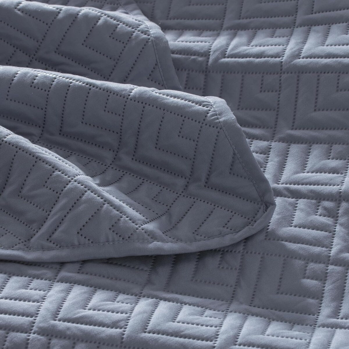 Quilt Set Full Queen Size 3 Piece,Lightweight Soft Coverlet Modern Style Squares Pattern Bedspread Set(1 Quilt,2 Pillow Shams)