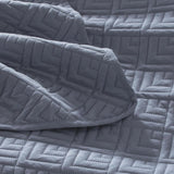 Quilt Set Full Queen Size 3 Piece,Lightweight Soft Coverlet Modern Style Squares Pattern Bedspread Set(1 Quilt,2 Pillow Shams)