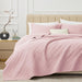 Quilt Set Full Queen Size 3 Piece,Lightweight Soft Coverlet Modern Style Squares Pattern Bedspread Set(1 Quilt,2 Pillow Shams)