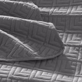 Quilt Set Full Queen Size 3 Piece,Lightweight Soft Coverlet Modern Style Squares Pattern Bedspread Set(1 Quilt,2 Pillow Shams)