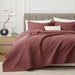 Quilt Set Full Queen Size 3 Piece,Lightweight Soft Coverlet Modern Style Squares Pattern Bedspread Set(1 Quilt,2 Pillow Shams)