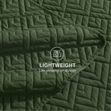 Quilt Set Full Queen Size 3 Piece,Lightweight Soft Coverlet Modern Style Squares Pattern Bedspread Set(1 Quilt,2 Pillow Shams)