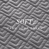 Quilt Set Full Queen Size 3 Piece,Lightweight Soft Coverlet Modern Style Squares Pattern Bedspread Set(1 Quilt,2 Pillow Shams)