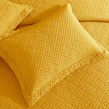Quilt Set Full Queen Size 3 Piece,Lightweight Soft Coverlet Modern Style Squares Pattern Bedspread Set(1 Quilt,2 Pillow Shams)