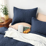 Quilt Set Full Queen Size 3 Piece,Lightweight Soft Coverlet Modern Style Squares Pattern Bedspread Set(1 Quilt,2 Pillow Shams)