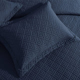 Quilt Set Full Queen Size 3 Piece,Lightweight Soft Coverlet Modern Style Squares Pattern Bedspread Set(1 Quilt,2 Pillow Shams)