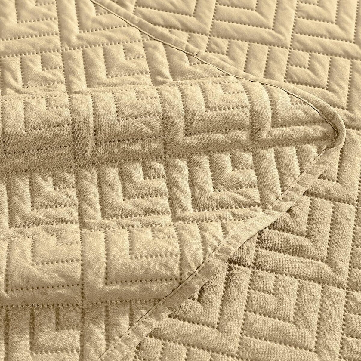 Quilt Set Full Queen Size 3 Piece,Lightweight Soft Coverlet Modern Style Squares Pattern Bedspread Set(1 Quilt,2 Pillow Shams)