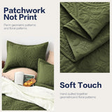 Quilt Set Full Queen Size 3 Piece,Lightweight Soft Coverlet Modern Style Squares Pattern Bedspread Set(1 Quilt,2 Pillow Shams)