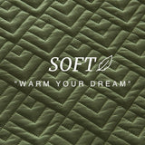 Quilt Set Full Queen Size 3 Piece,Lightweight Soft Coverlet Modern Style Squares Pattern Bedspread Set(1 Quilt,2 Pillow Shams)