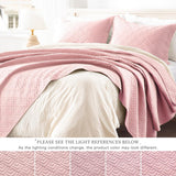 Quilt Set Full Queen Size 3 Piece,Lightweight Soft Coverlet Modern Style Squares Pattern Bedspread Set(1 Quilt,2 Pillow Shams)