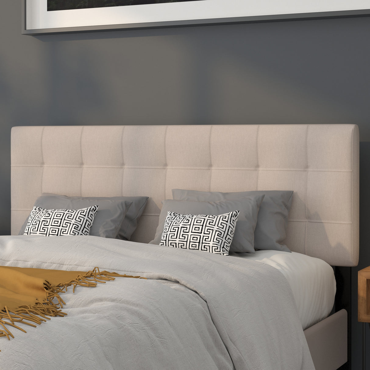 Quilted Tufted Upholstered Headboard