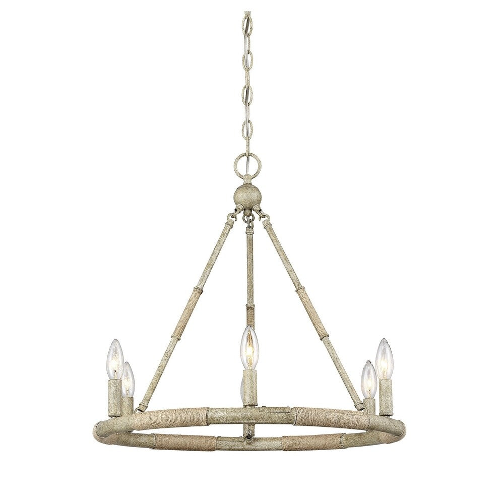 The Gray Barn Lunasa 6-light Rope and Wood Chandelier