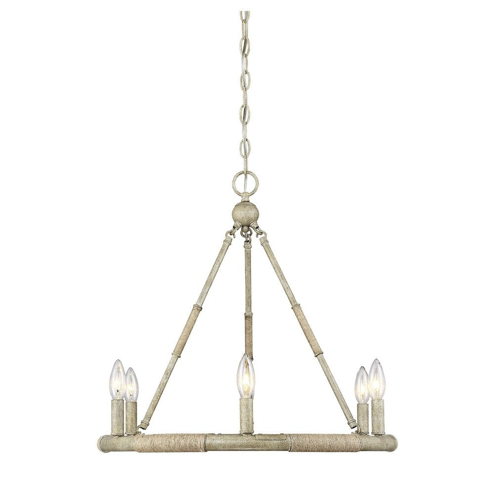 The Gray Barn Lunasa 6-light Rope and Wood Chandelier