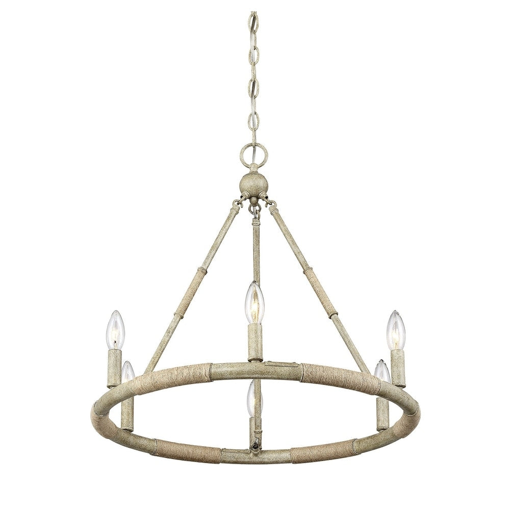 The Gray Barn Lunasa 6-light Rope and Wood Chandelier