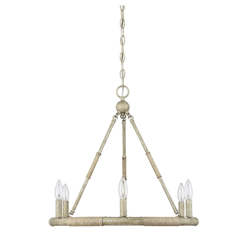 The Gray Barn Lunasa 6-light Rope and Wood Chandelier