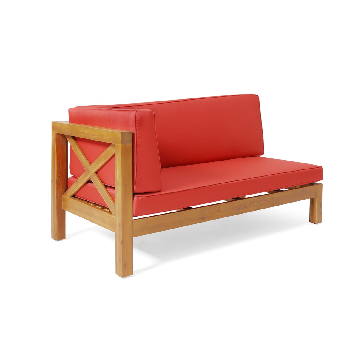 QuivaraView X-Back Left Corner red Bench - 30.25 in. W x 26.5 in. H x 58.25 in.L