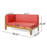 QuivaraView X-Back Left Corner red Bench - 30.25 in. W x 26.5 in. H x 58.25 in.L