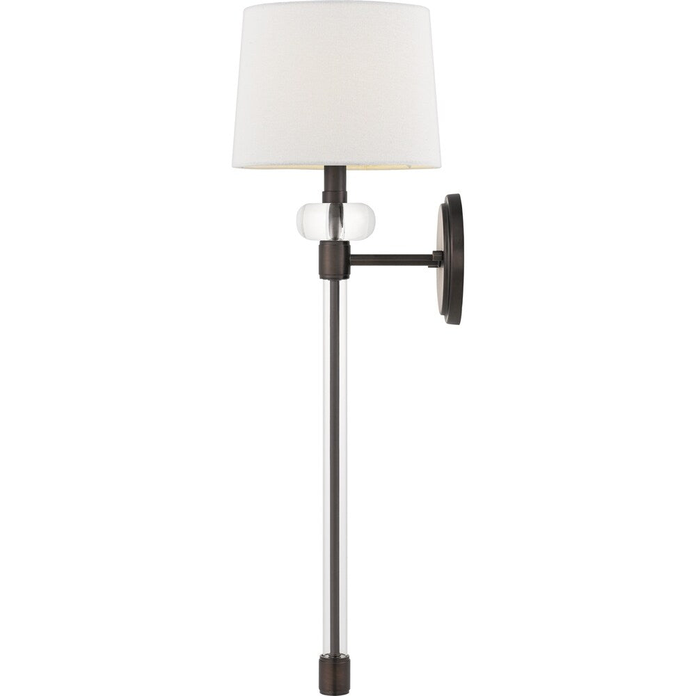 Quoizel Barbour 1-Light Arm Wall Sconce with Fabric Shade