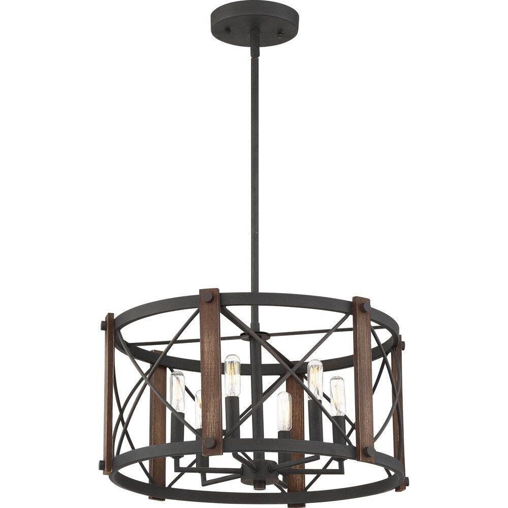Quoizel Baron Marcado Black 6-light Pendant
