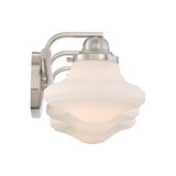 Quoizel Garrison Silver Steel and Frosted Glass 6.75-inch x 24.75-inch x 8.75-inch Bath Fixture with 3 Lights